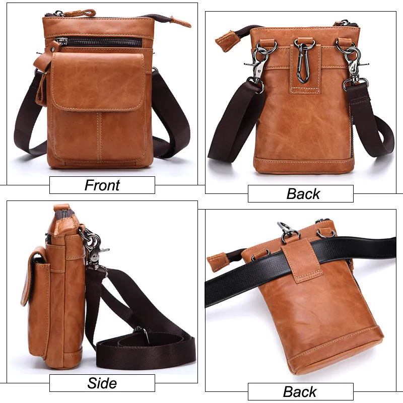 Casual Multi-Functional Leather Wallet Men's Waist Bag