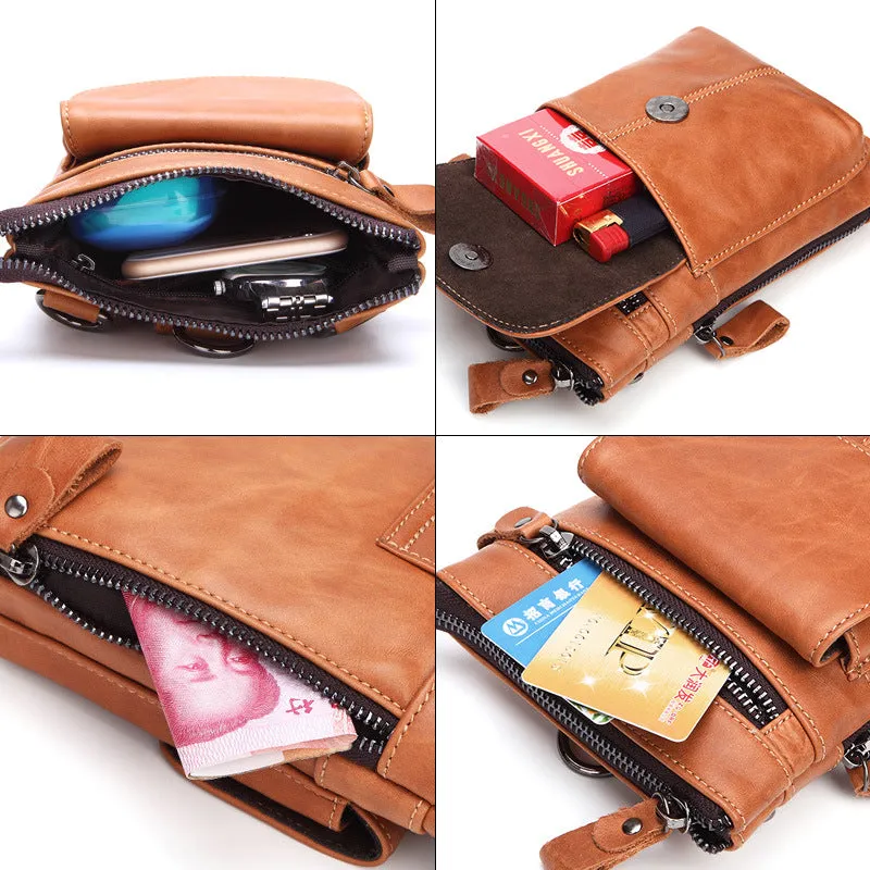 Casual Multi-Functional Leather Wallet Men's Waist Bag
