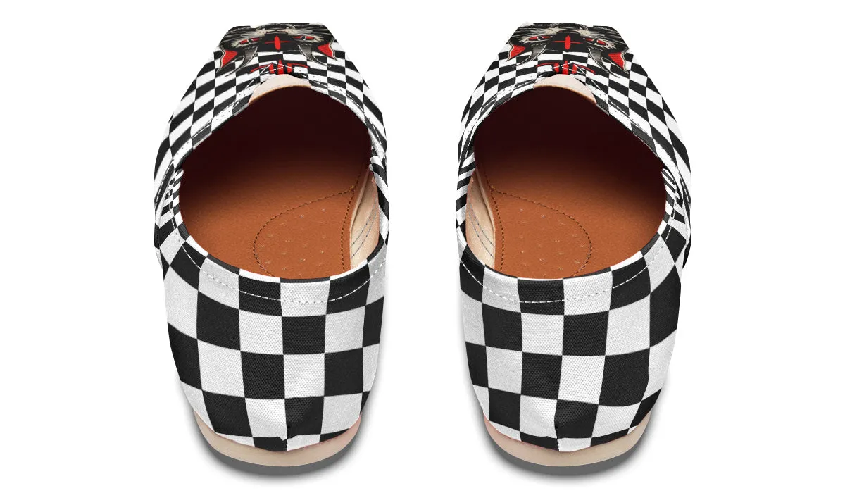 Cat Demon Checkered Casual Shoes
