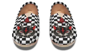 Cat Demon Checkered Casual Shoes
