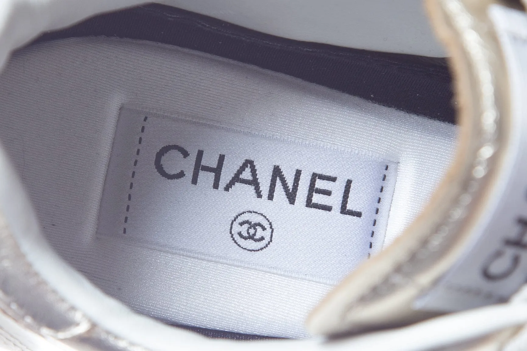 Chanel Gold Lace Up Sneakers SZ 38
