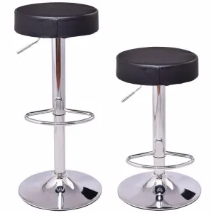 Chrome and Leather Adjustable Hydraulic Swivel Stool