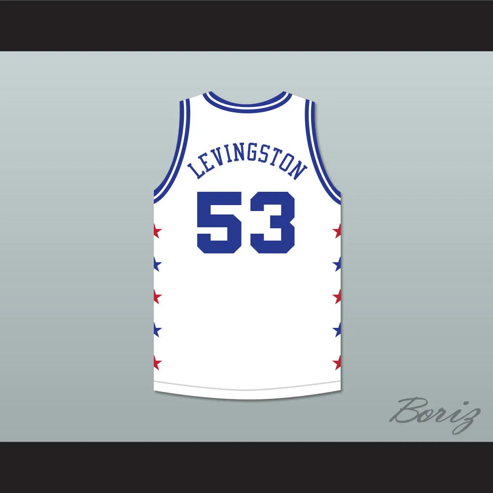 Cliff Levingston 53 Magic Johnson All Star Game White Basketball Jersey 1986 Midsummer Night's Magic Charity Event