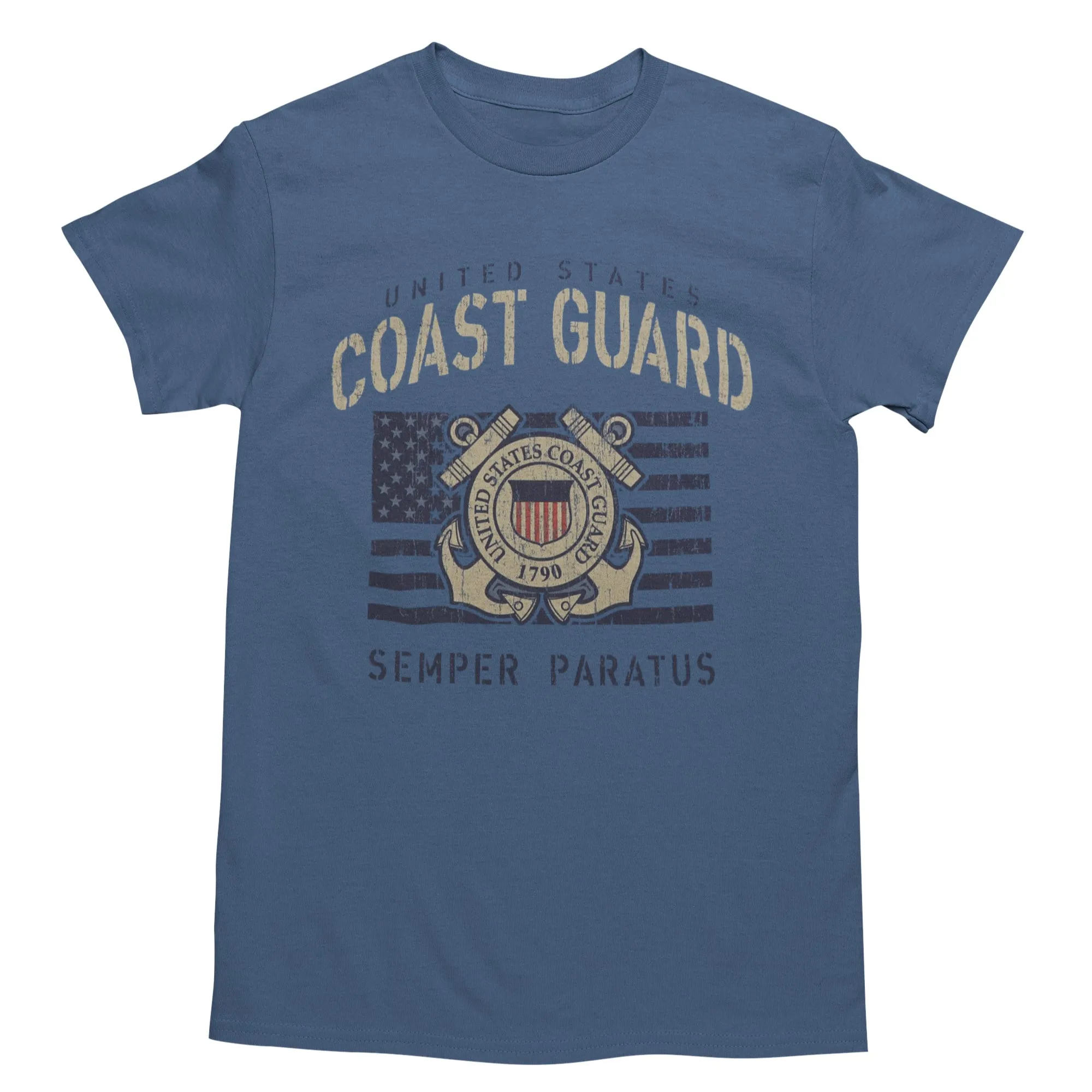Coast Guard Vintage Stencil T-Shirt (Indigo Blue)