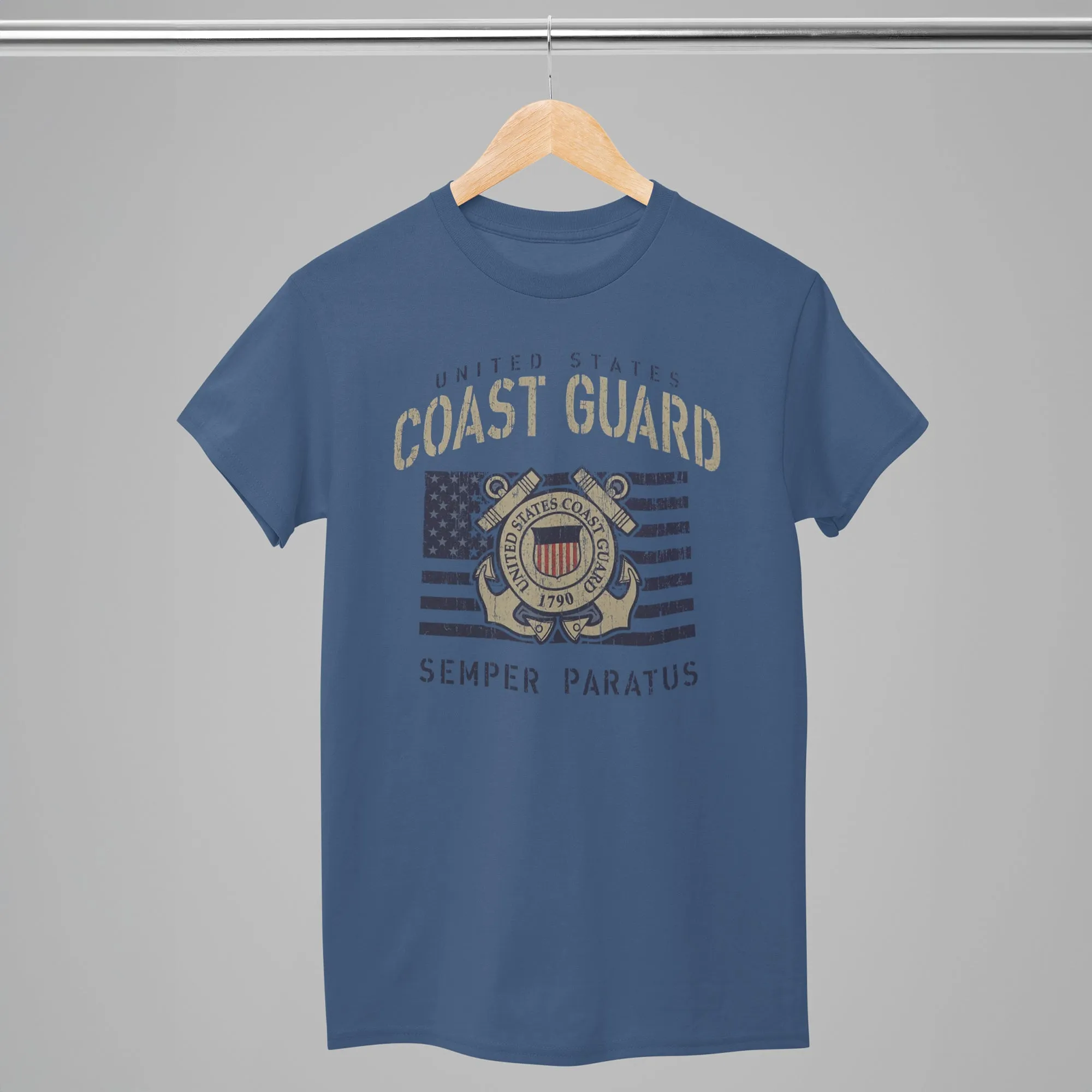 Coast Guard Vintage Stencil T-Shirt (Indigo Blue)