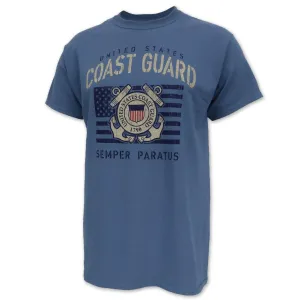 Coast Guard Vintage Stencil T-Shirt (Indigo Blue)