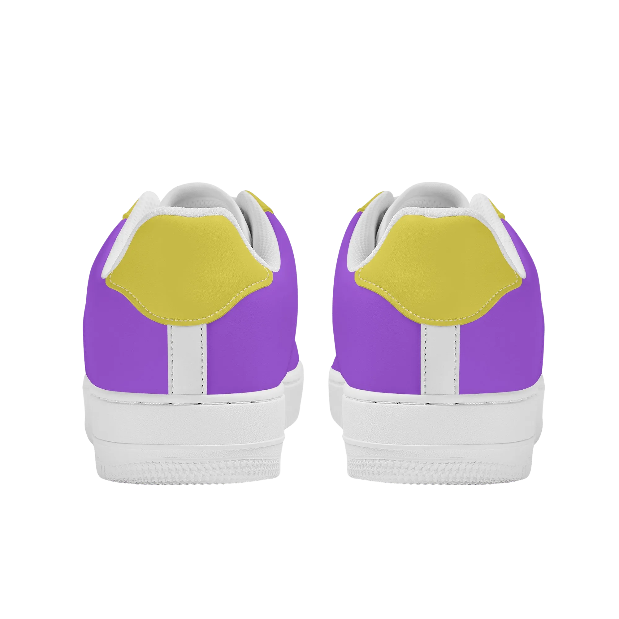 Color Block Low Top Unisex Vegan Leather Sneakers
