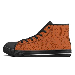 Copper Map High-Top Canvas Shoes - Black