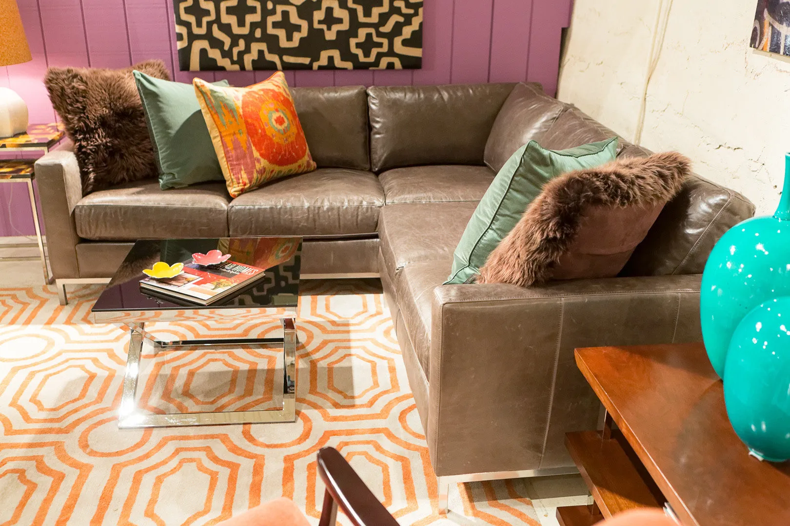 Corwin Leather Sectional - Precedent Furniture