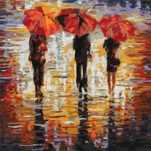 Craft Buddy Paint by Numbers Thomas Kinkade  "In the Rain" Canvas Kit