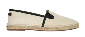 Cream White Canvas Logo Espadrilles