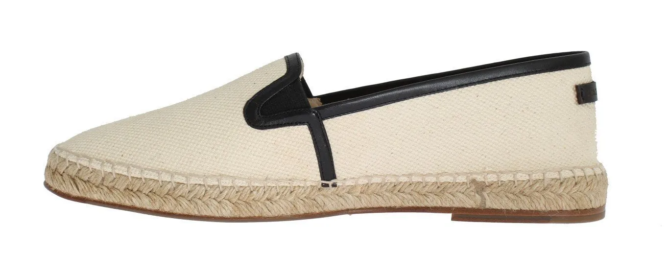 Cream White Canvas Logo Espadrilles