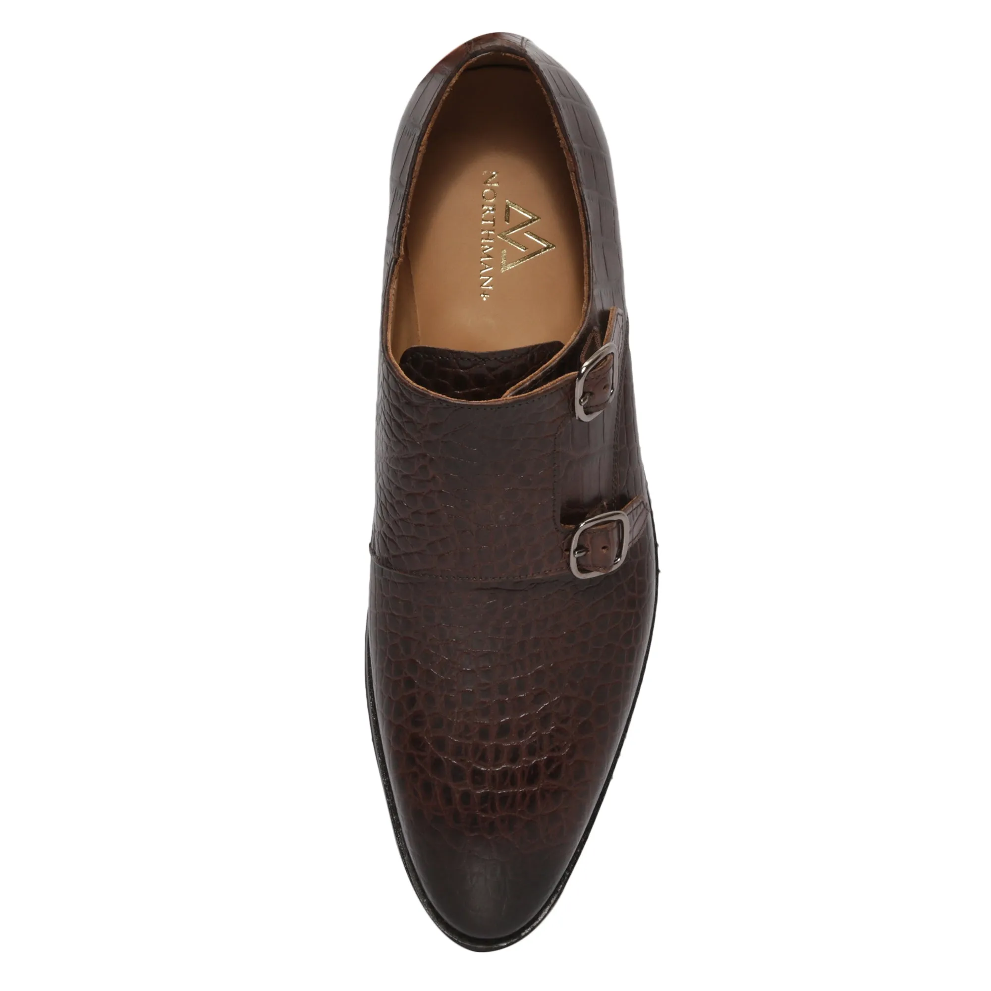 Croc Pattern Double Monkstraps : Double Monk