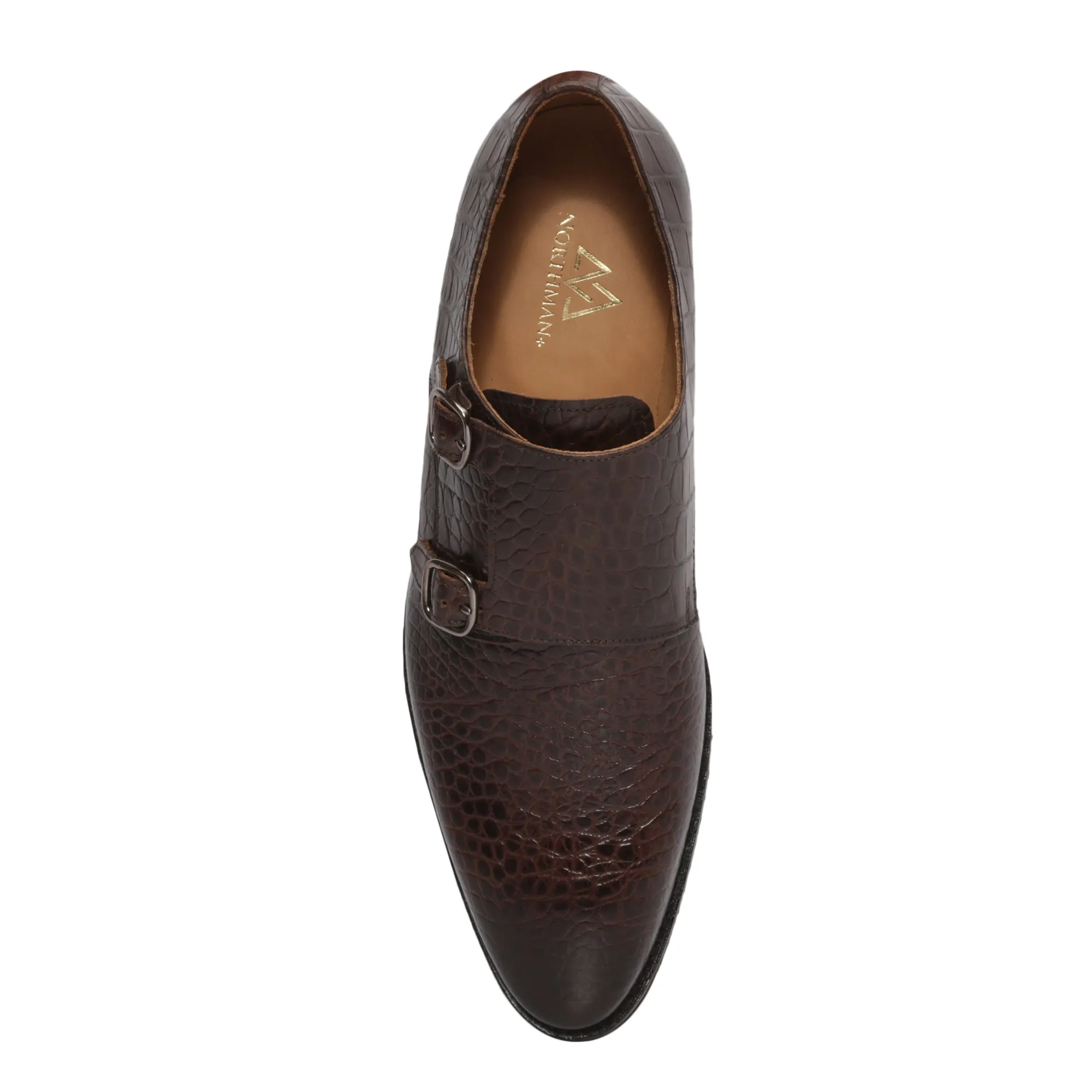 Croc Pattern Double Monkstraps : Double Monk