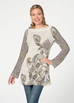 Crocodile Vine (8066) ~ Banded Boatneck Tunic