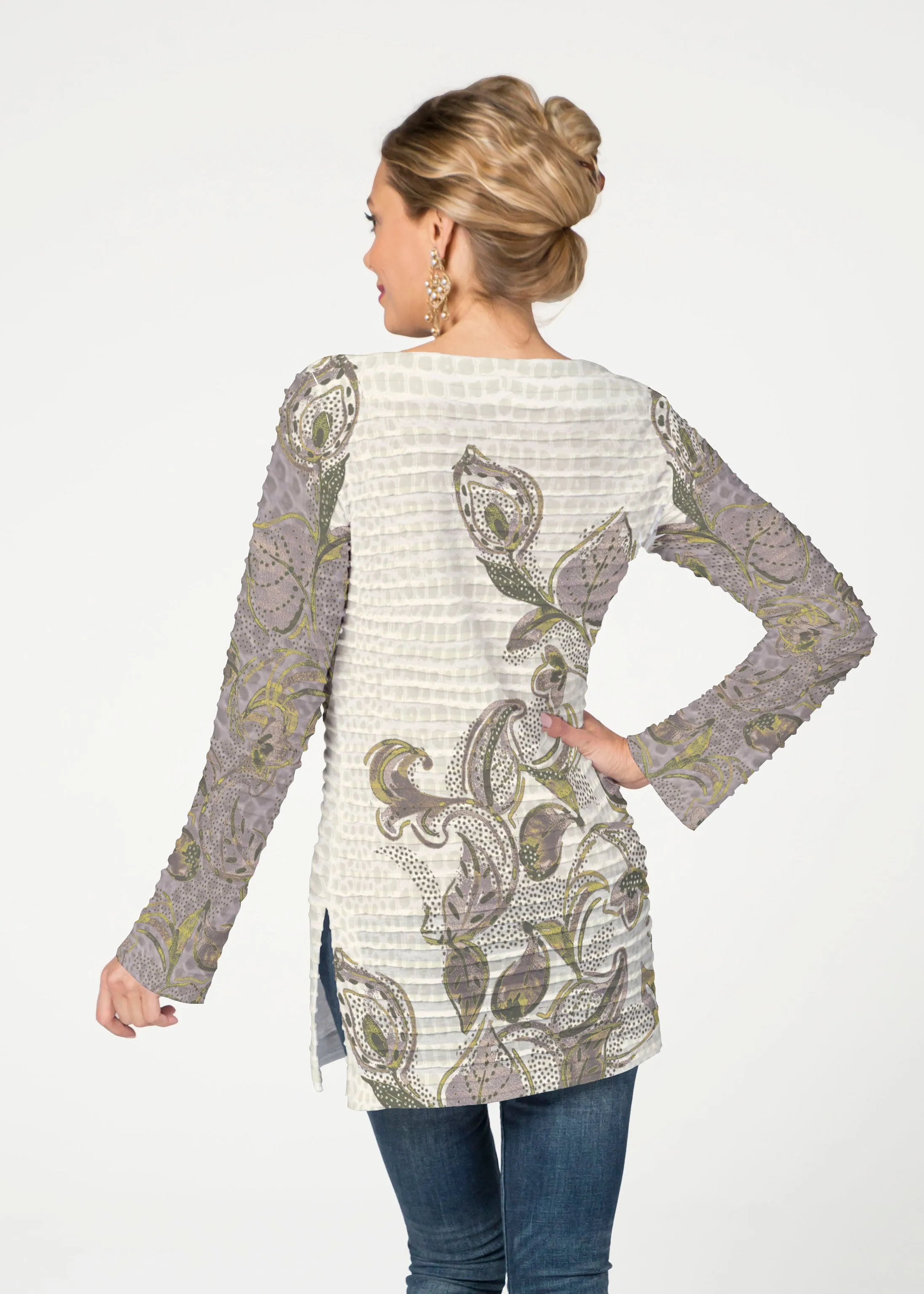 Crocodile Vine (8066) ~ Banded Boatneck Tunic