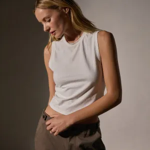 Cropped Shell Top - White