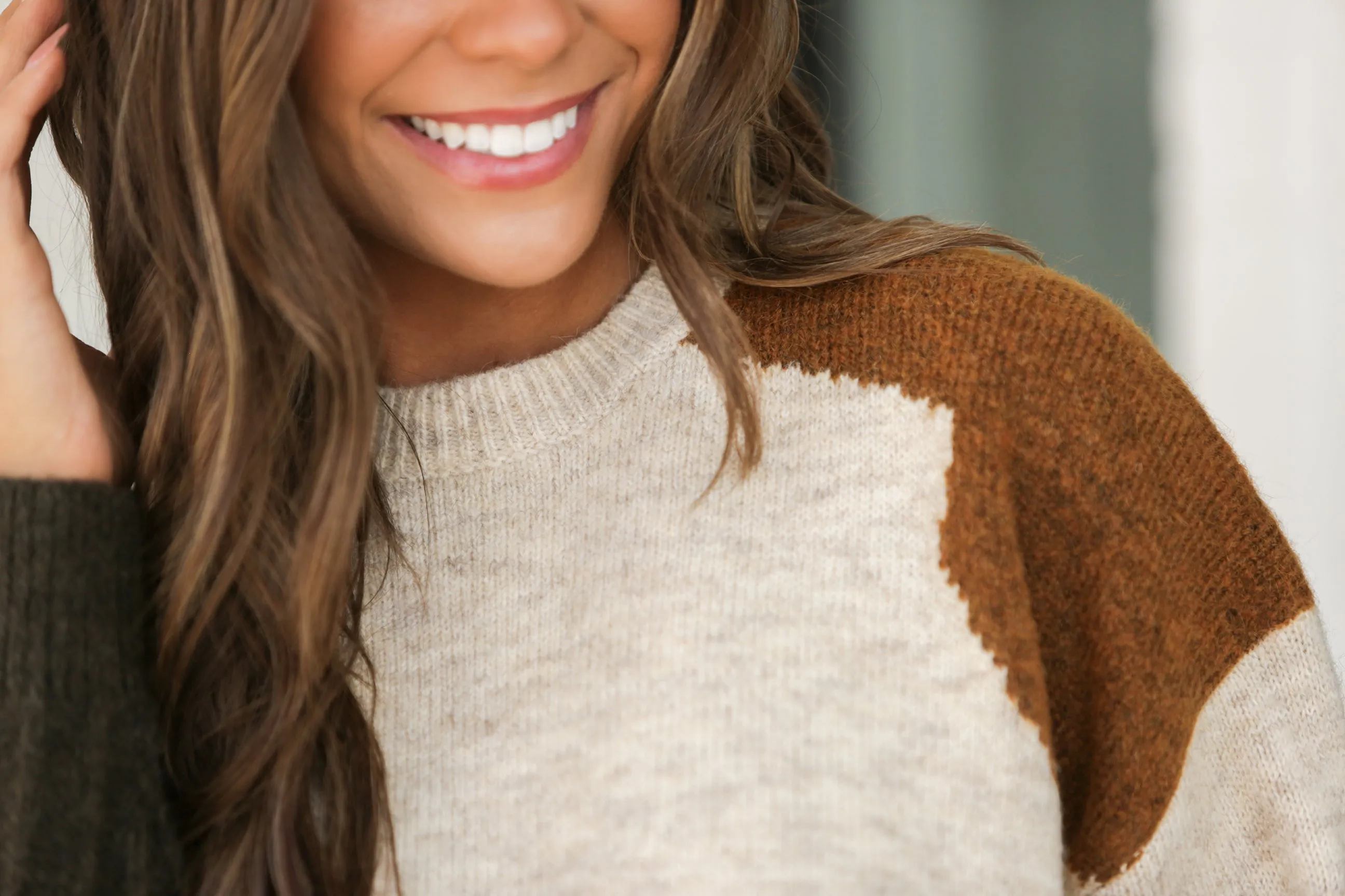 Crystal Color Block Sweater