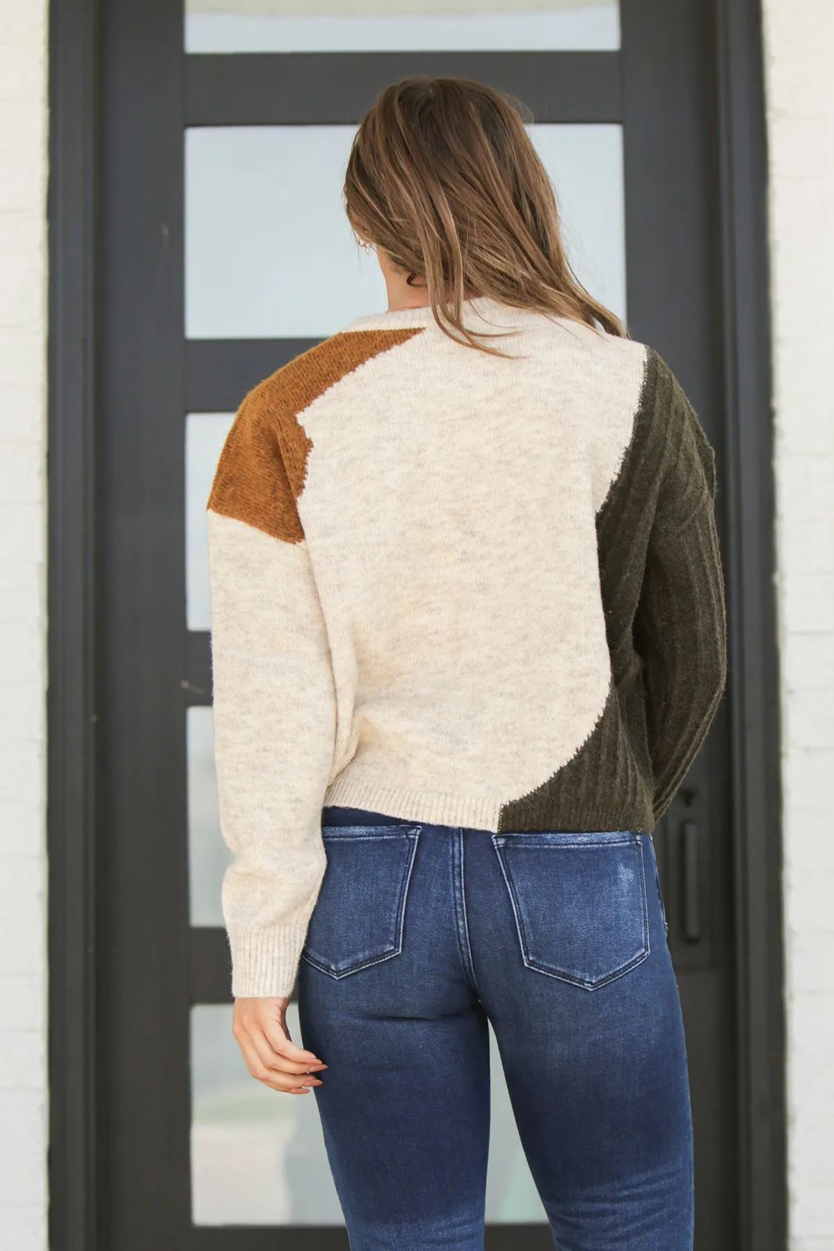 Crystal Color Block Sweater
