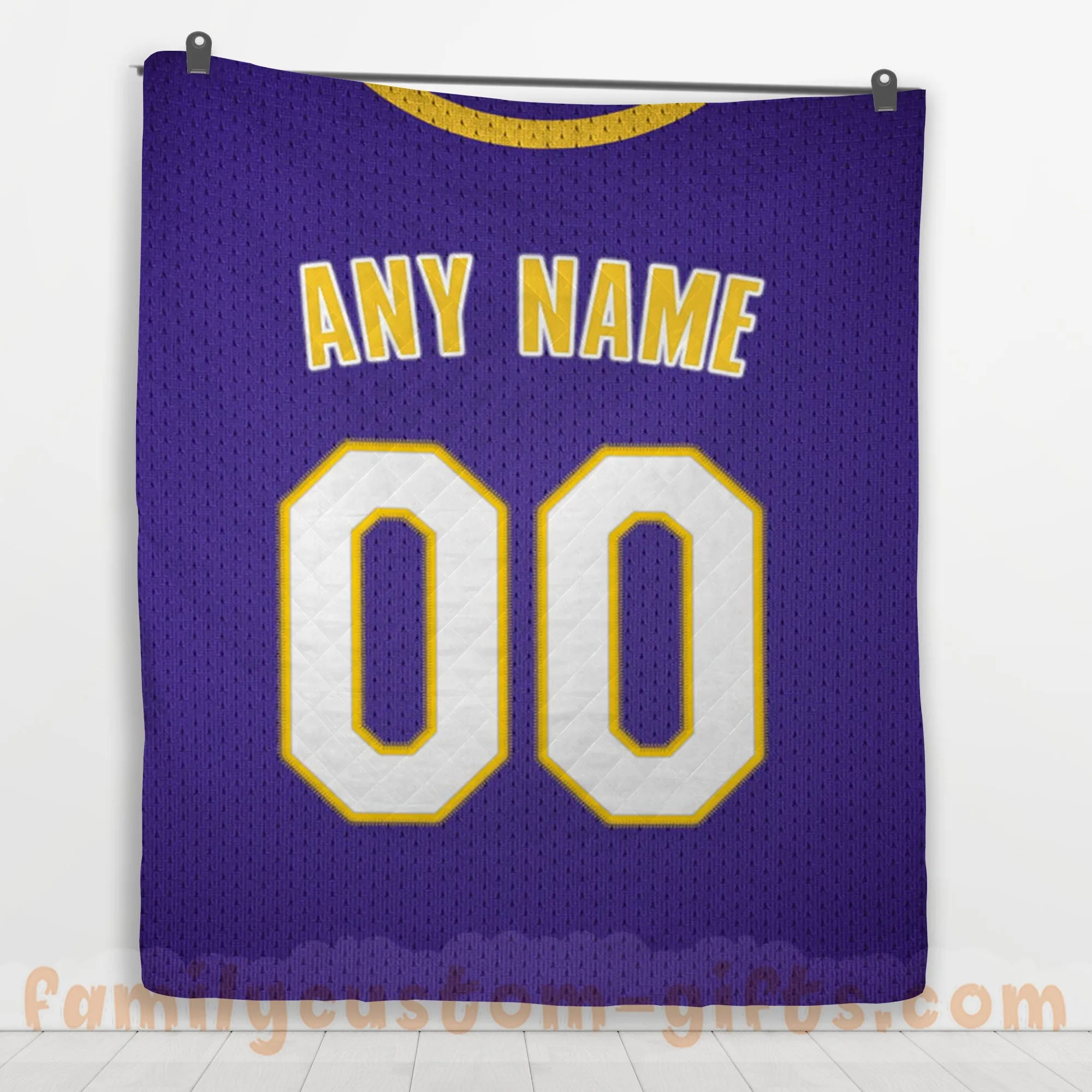 Custom Premium Quilt Blanket Los Angeles Jersey Basketball Personalized Quilt Gifts for Her & Him