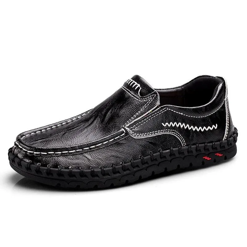 Designer Casual Shoes Men Wide Genuine Leather Loafers Flat Slip On Moccasins Male Sneakers Oxford Shoes Luxury High Quality