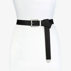 Dini Nappa Leather Belt | Black Silver