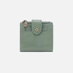 Dunn Mini Wallet In Polished Leather - Jade