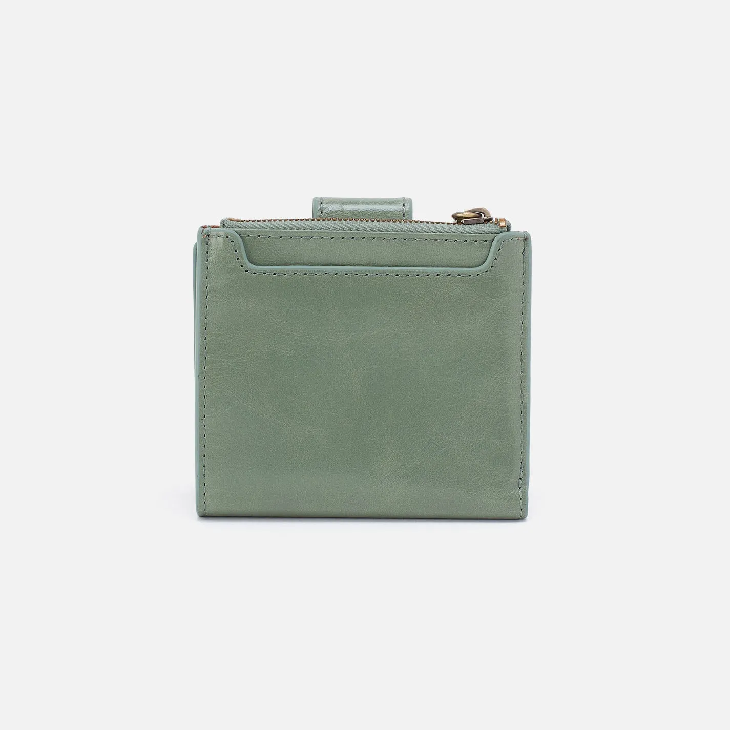 Dunn Mini Wallet In Polished Leather - Jade