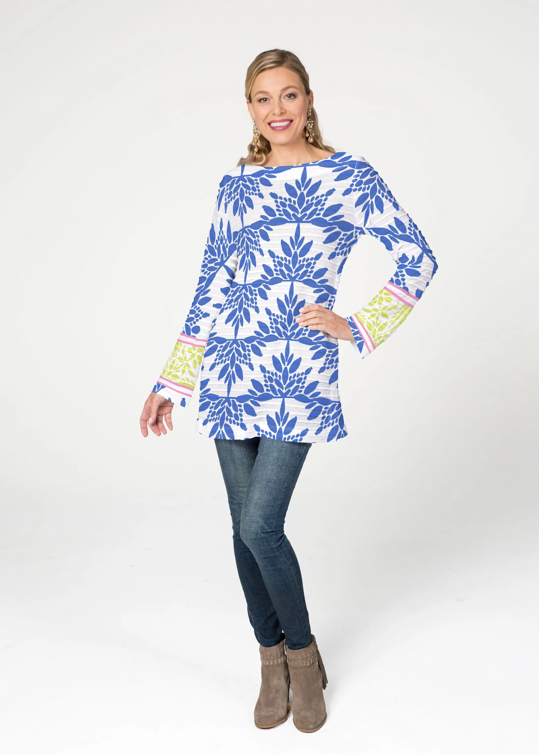 Eccentric (8043) ~ Banded Boatneck Tunic