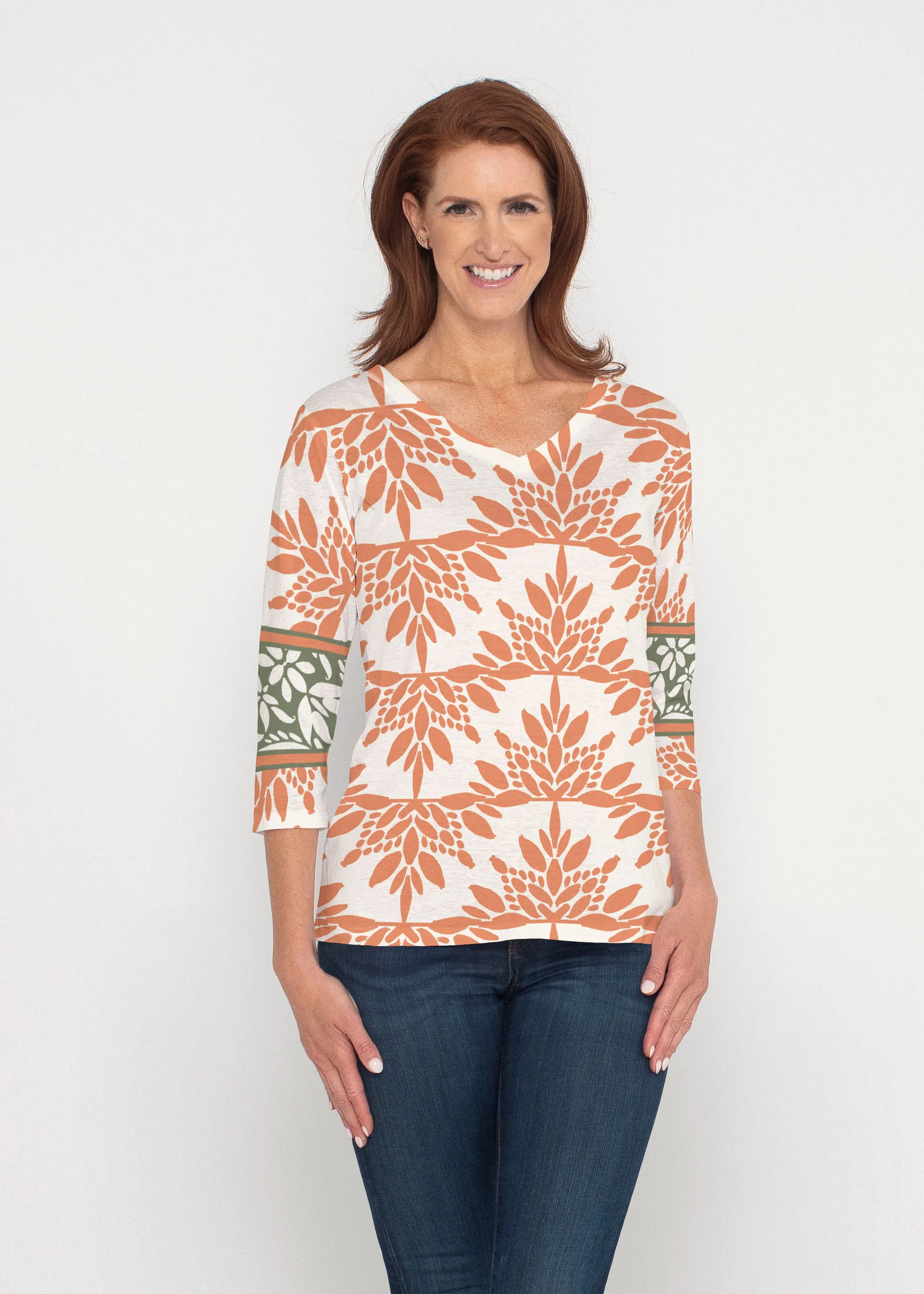 Eccentric Spice (8059) ~ Signature 3/4 Sleeve V-Neck Top