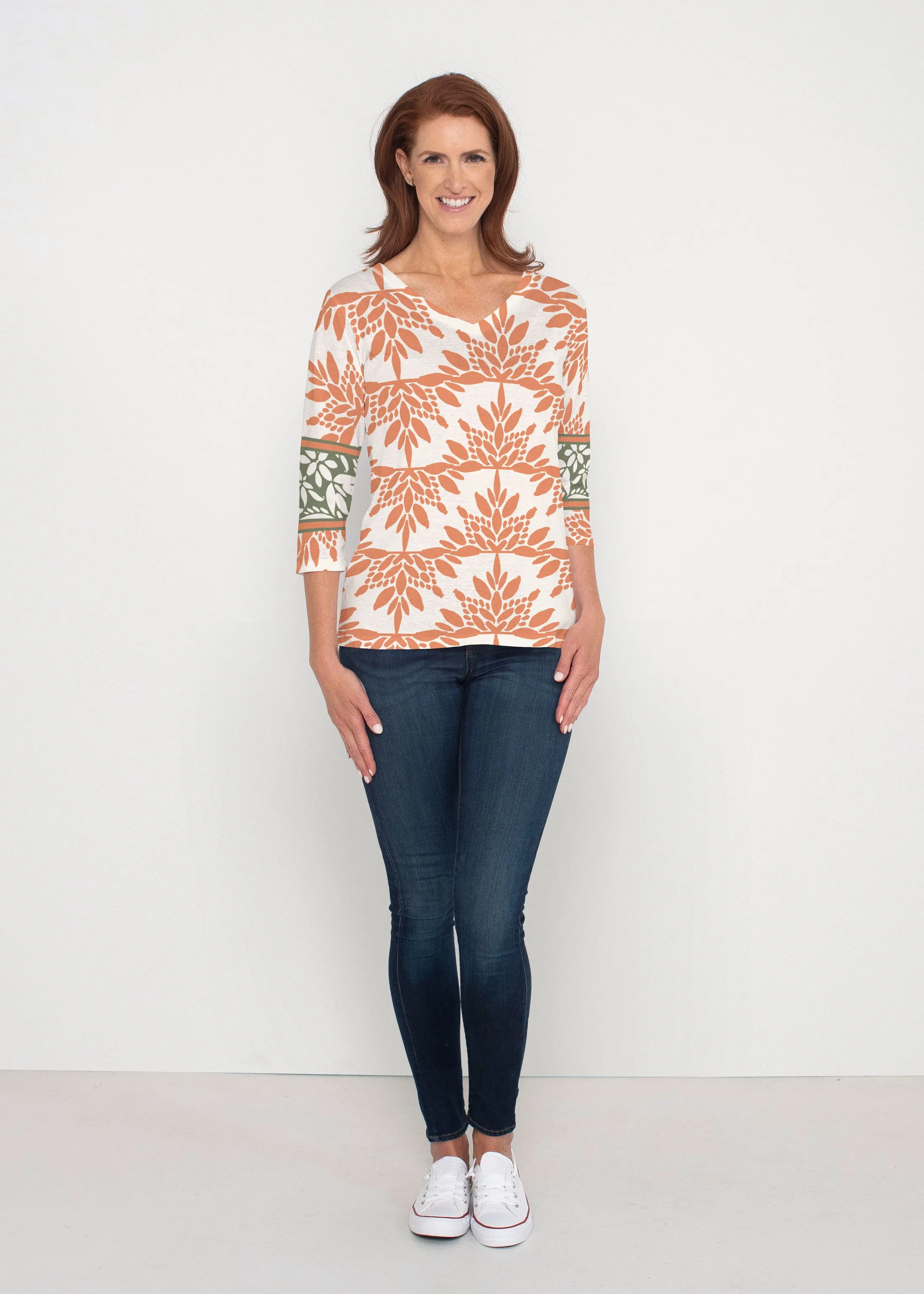 Eccentric Spice (8059) ~ Signature 3/4 Sleeve V-Neck Top