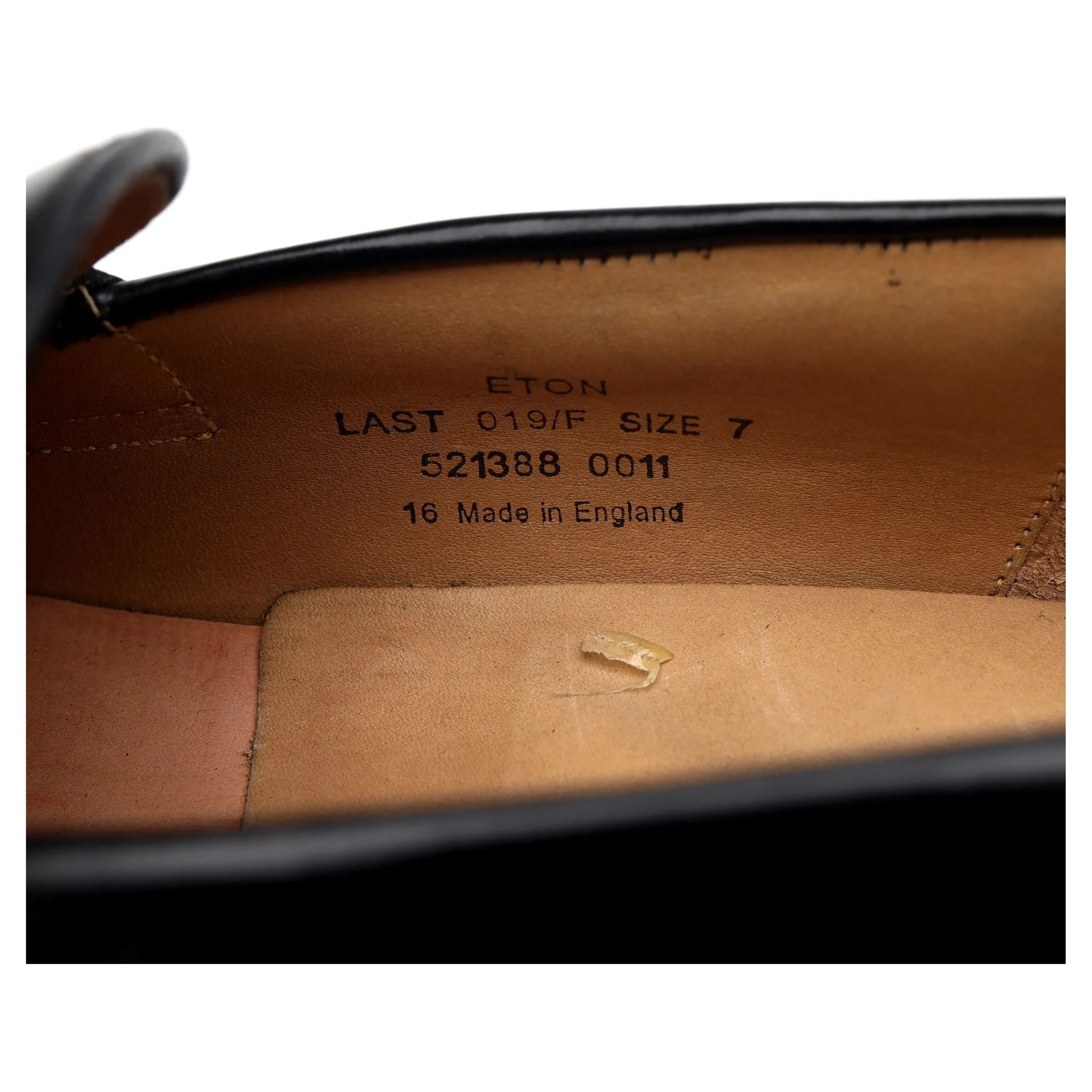 'Eton' Black Leather Loafer UK 7 F