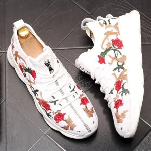 Fashion Knited Men Sneakers Unisex Light Autumn Hip Hop Colored embroidery Footwear Breathable Casual Shoes Zapatillas Hombre
