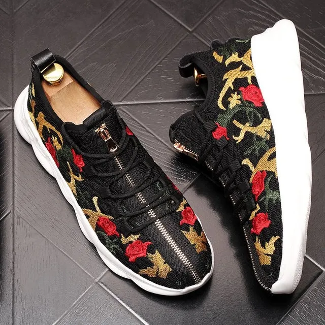 Fashion Knited Men Sneakers Unisex Light Autumn Hip Hop Colored embroidery Footwear Breathable Casual Shoes Zapatillas Hombre