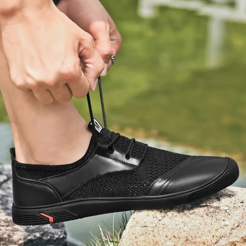 Fly Knitting Sneakers Flat Men's Casual Shoes