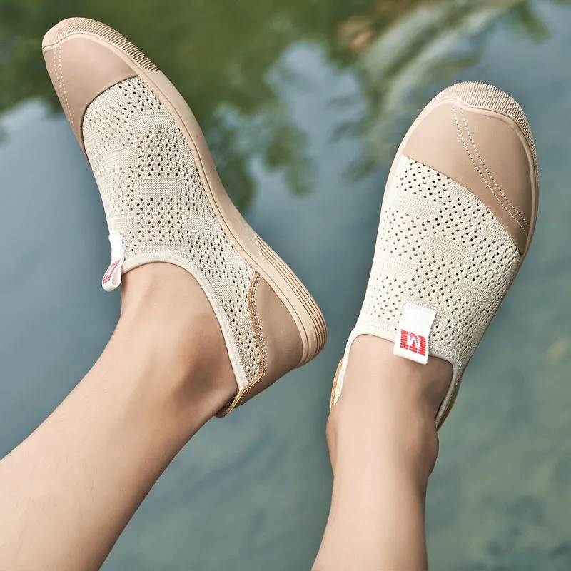 Fly Knitting Sneakers Flat Men's Casual Shoes