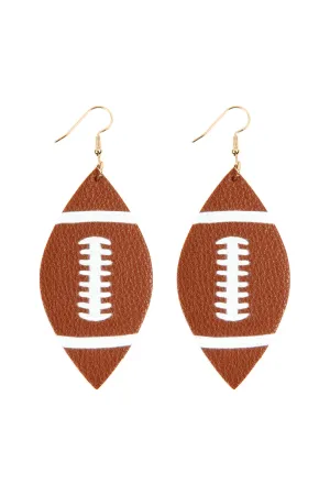 FOOTBALL LEATHER DROP EARRINGS