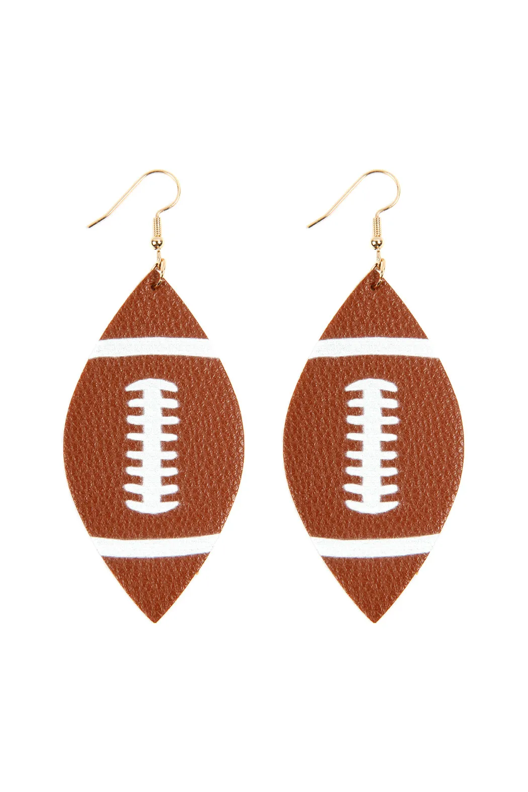 FOOTBALL LEATHER DROP EARRINGS