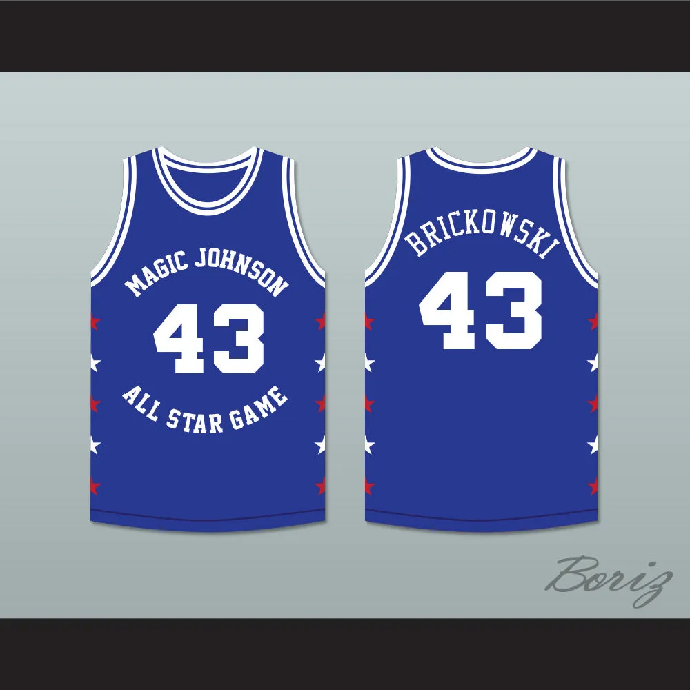 Frank Brickowski 43 Magic Johnson All Star Game Blue Basketball Jersey 1989 Midsummer Night's Magic Charity Event