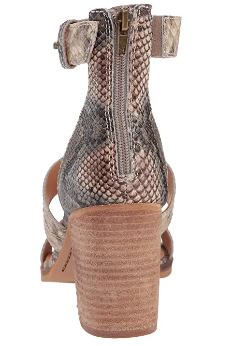 Frye and Co. Women's Bryn Stitch Sandal Heeled Snake Print 3471463 TSN