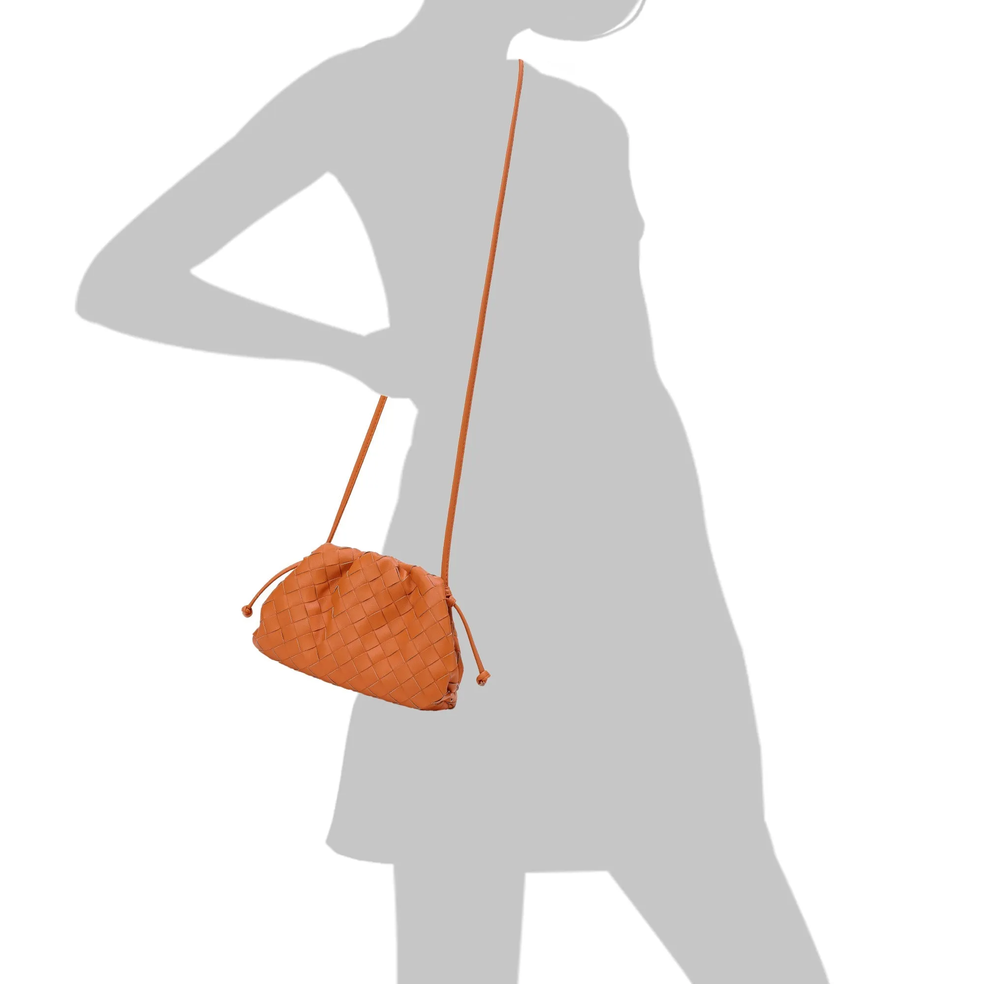 Full Grain Woven Leather Pouch/ Shoulder/ Clutch Bag