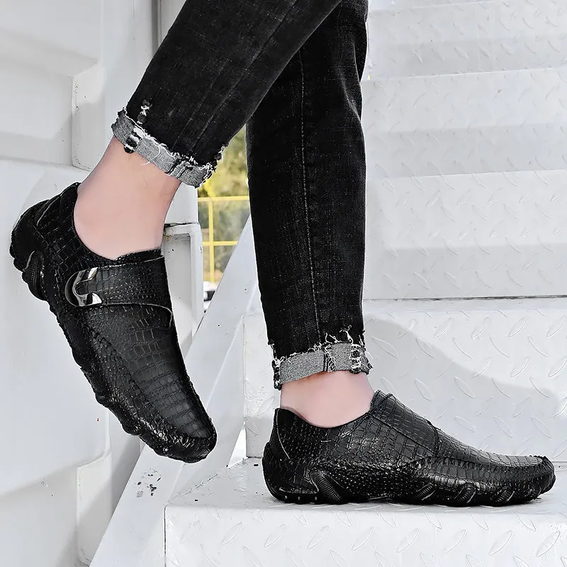 genuine Leather Men slip on Soft