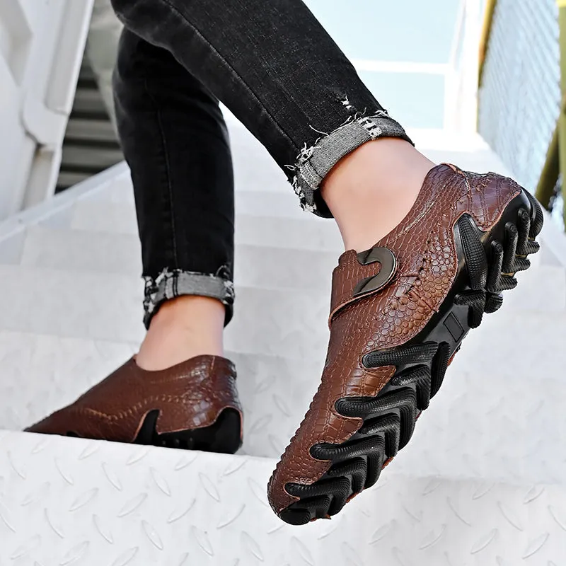 genuine Leather Men slip on Soft