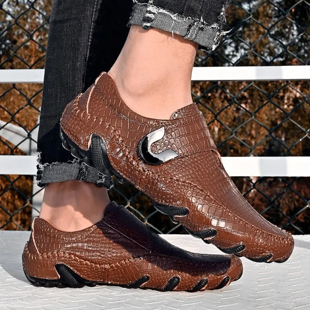 genuine Leather Men slip on Soft