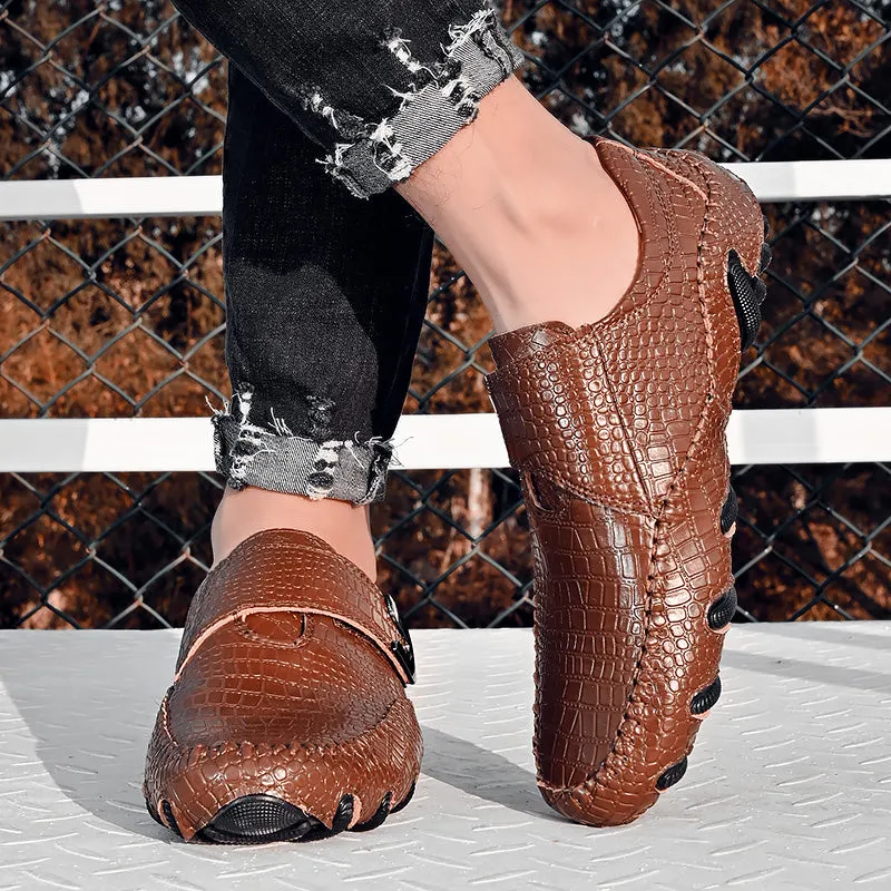 genuine Leather Men slip on Soft