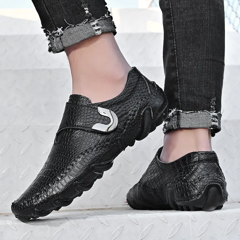 genuine Leather Men slip on Soft
