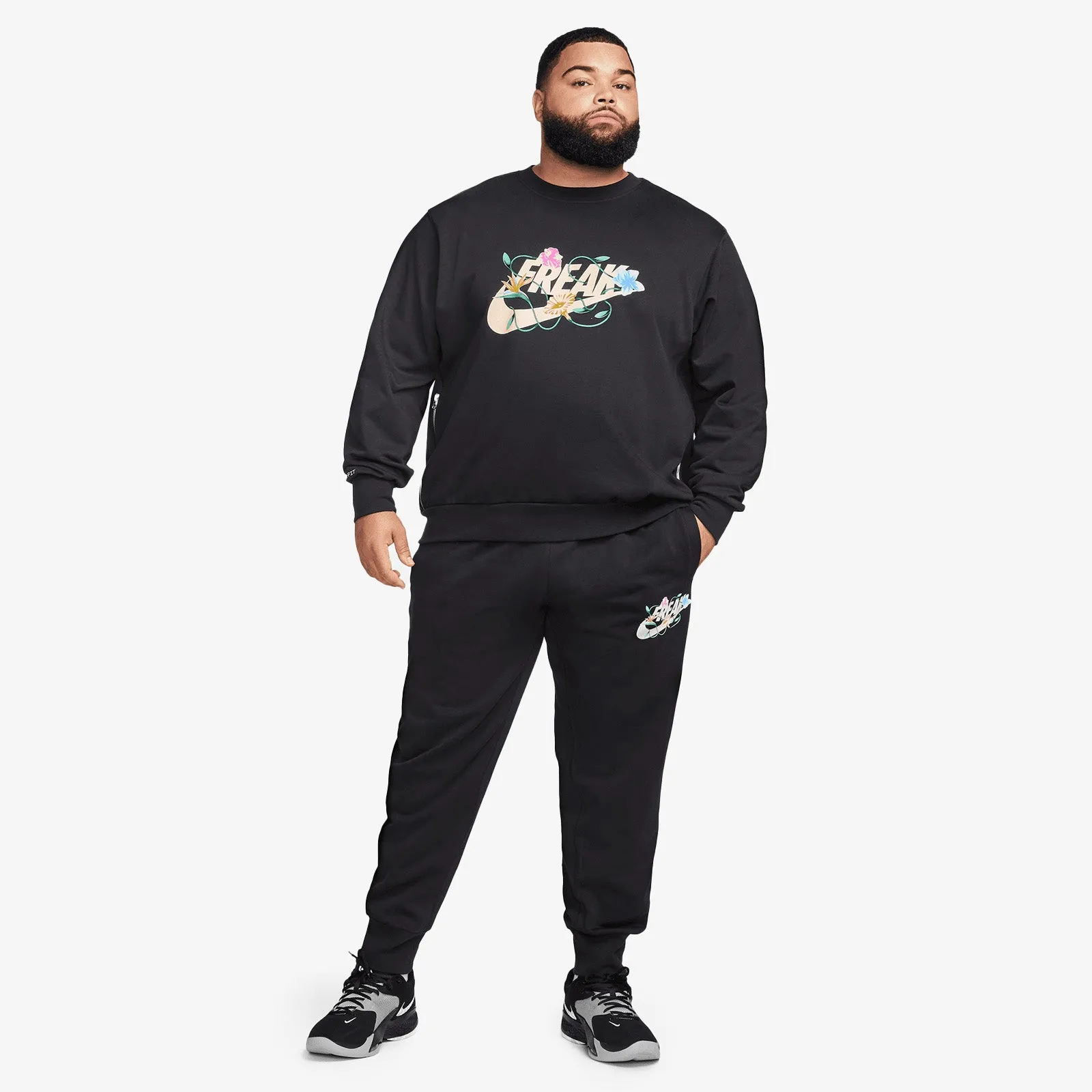 Giannis Floral Printed Standard Issue Dri-FIT Crew - Black