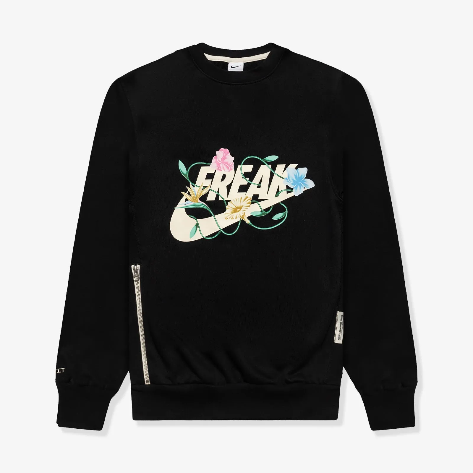 Giannis Floral Printed Standard Issue Dri-FIT Crew - Black