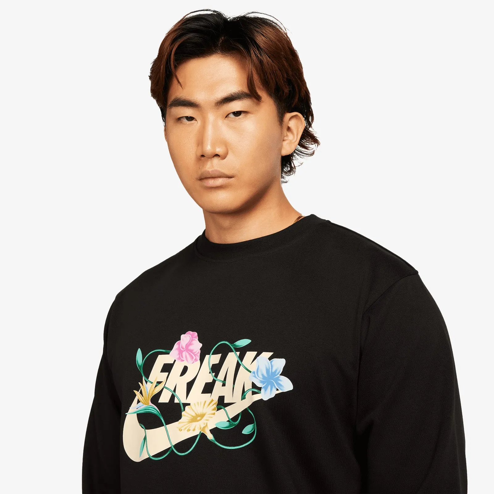 Giannis Floral Printed Standard Issue Dri-FIT Crew - Black