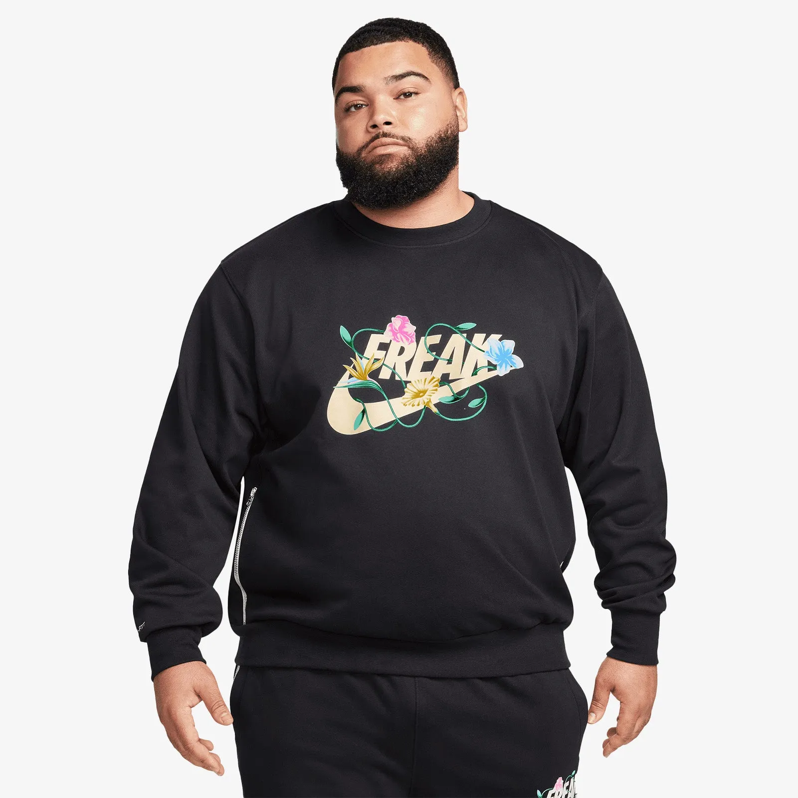 Giannis Floral Printed Standard Issue Dri-FIT Crew - Black